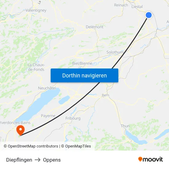 Diepflingen to Oppens map