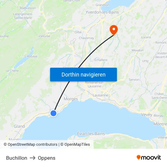 Buchillon to Oppens map