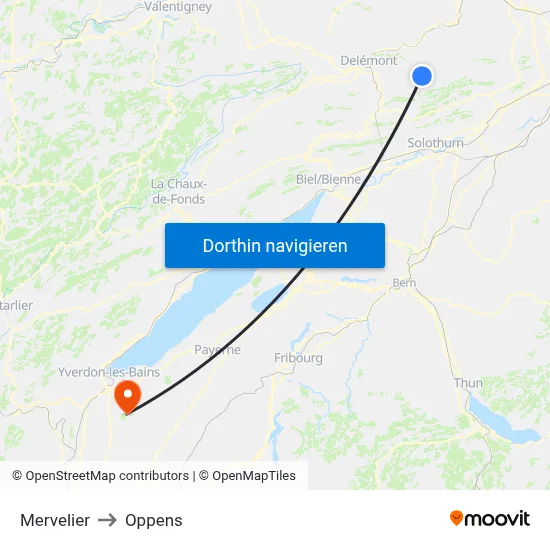 Mervelier to Oppens map