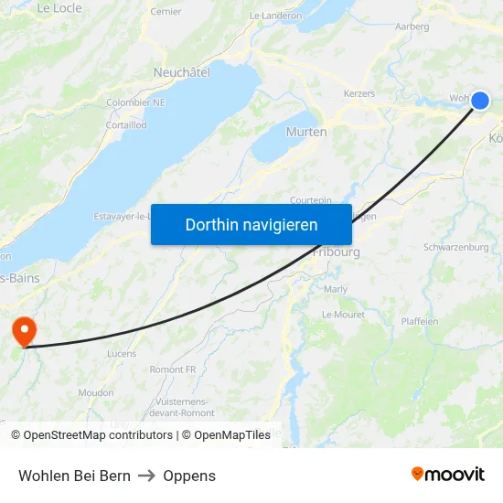 Wohlen Bei Bern to Oppens map