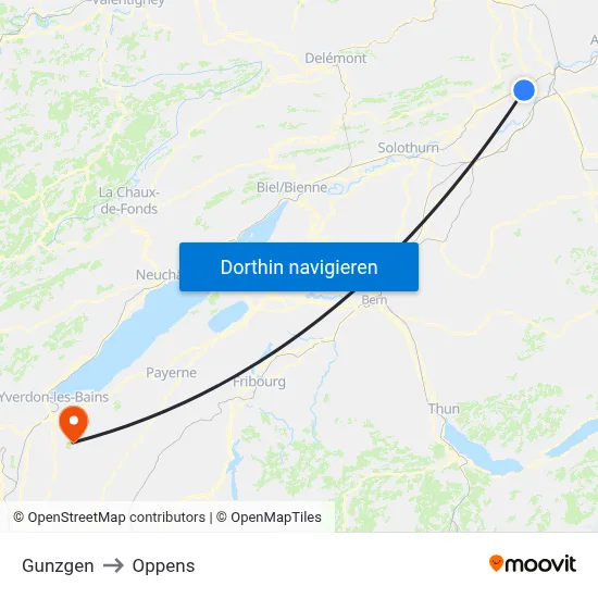 Gunzgen to Oppens map
