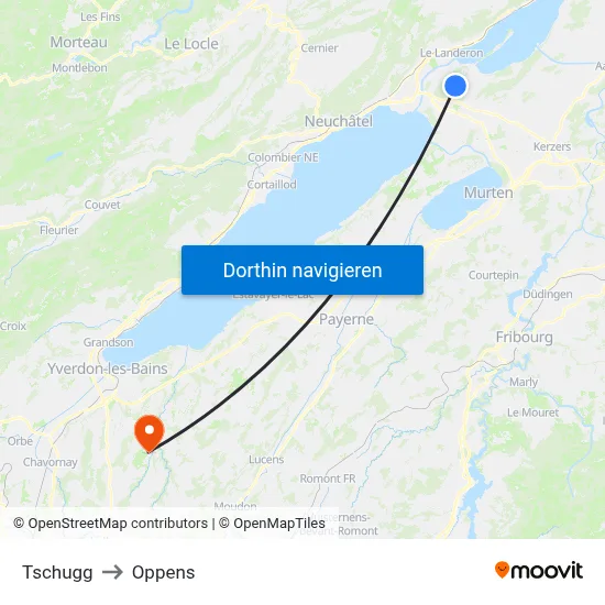 Tschugg to Oppens map