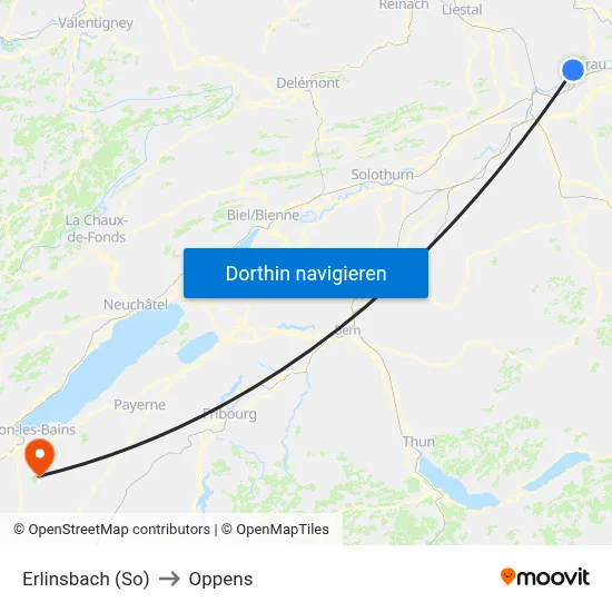 Erlinsbach (So) to Oppens map