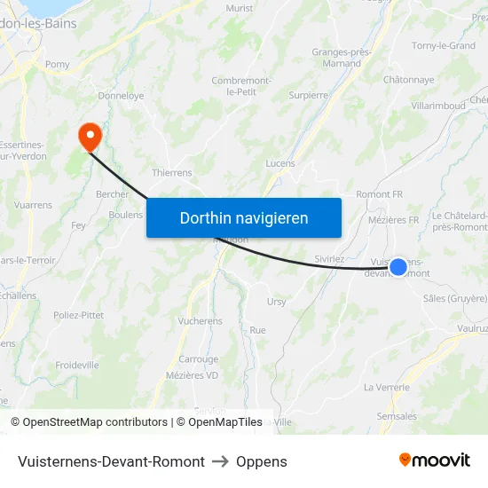 Vuisternens-Devant-Romont to Oppens map