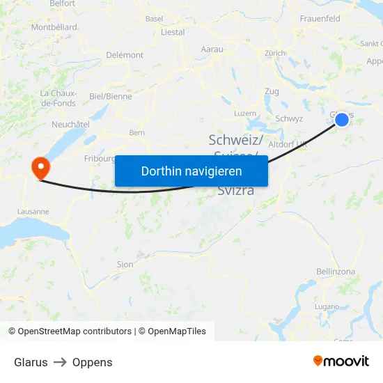 Glarus to Oppens map