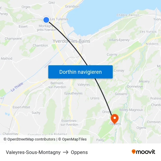 Valeyres-Sous-Montagny to Oppens map