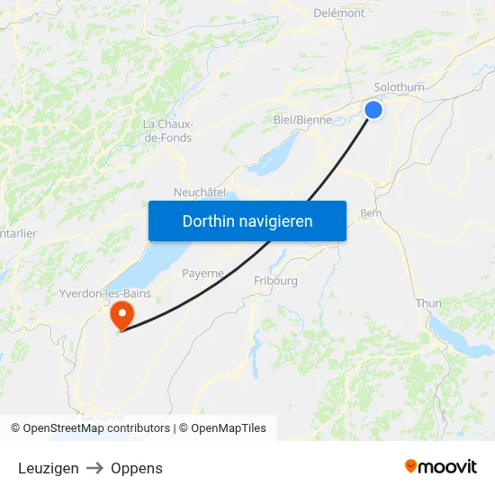 Leuzigen to Oppens map