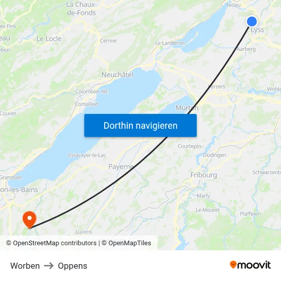 Worben to Oppens map