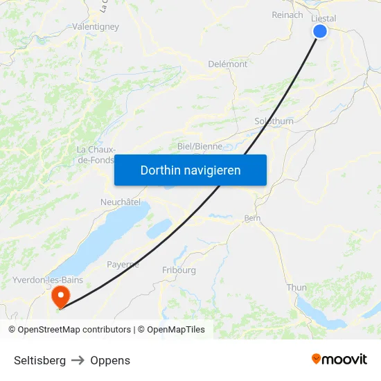 Seltisberg to Oppens map