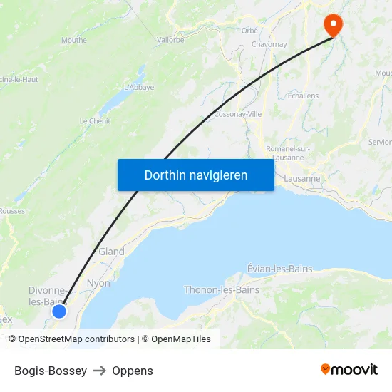 Bogis-Bossey to Oppens map