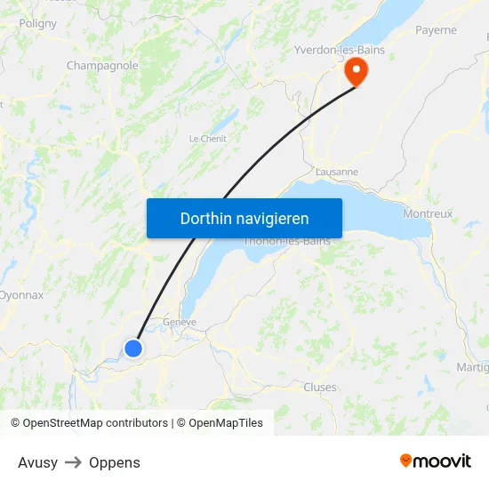 Avusy to Oppens map