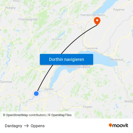 Dardagny to Oppens map