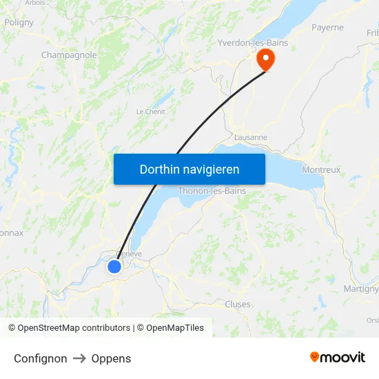 Confignon to Oppens map