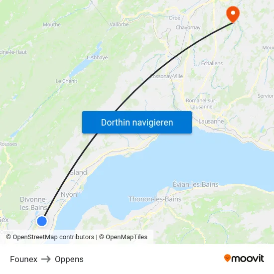 Founex to Oppens map