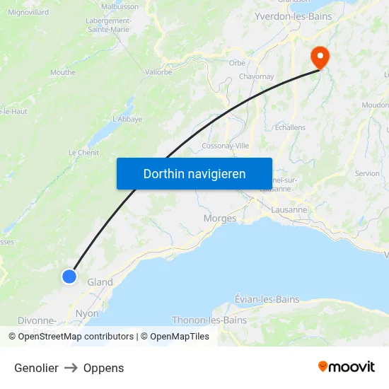 Genolier to Oppens map
