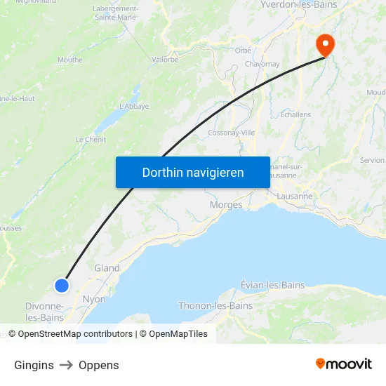 Gingins to Oppens map