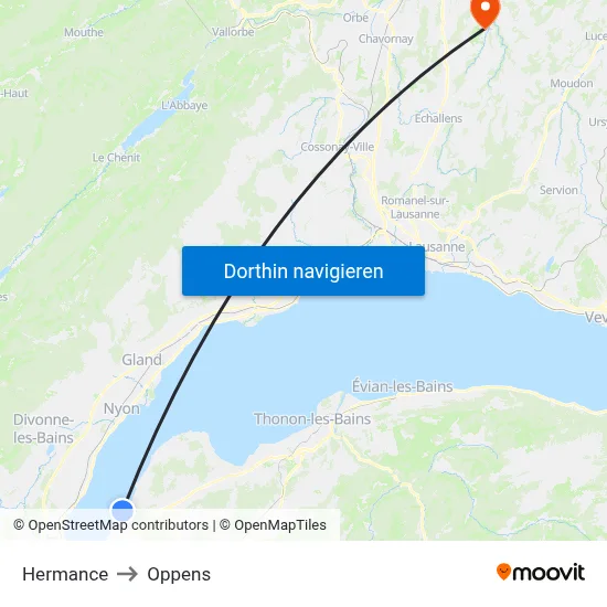 Hermance to Oppens map