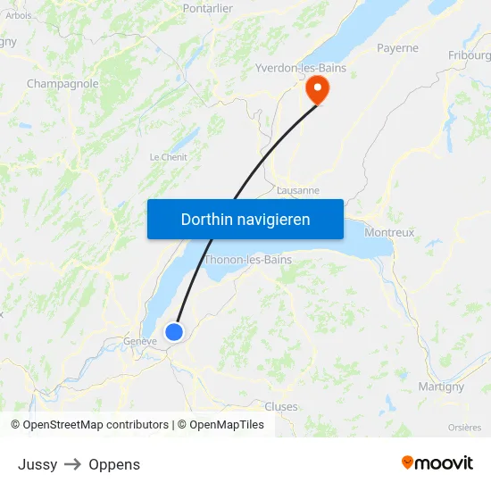 Jussy to Oppens map