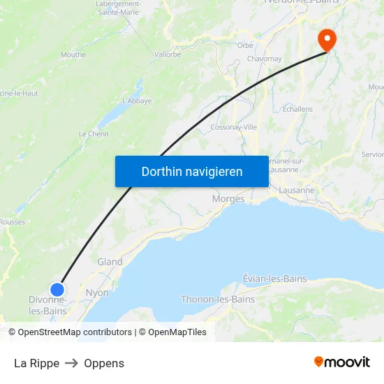 La Rippe to Oppens map