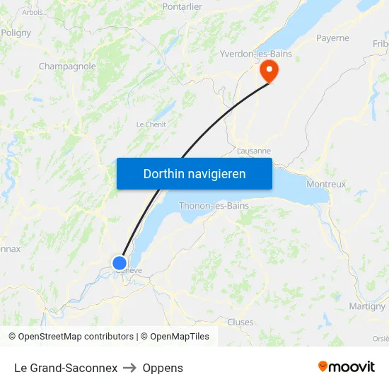 Le Grand-Saconnex to Oppens map