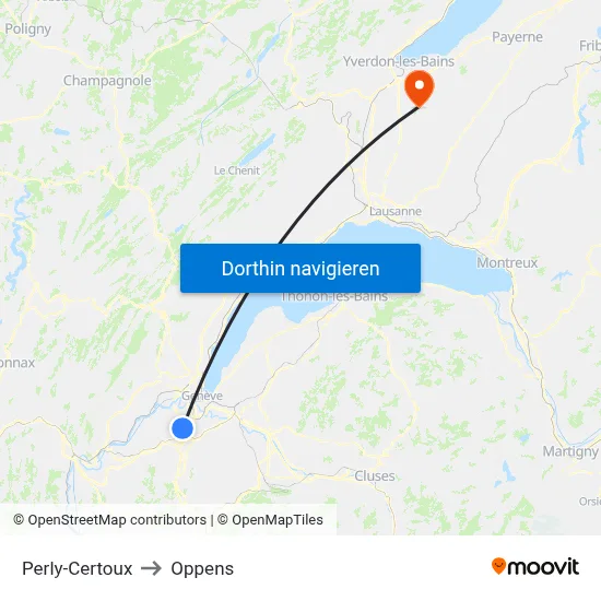 Perly-Certoux to Oppens map