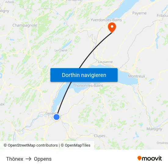 Thônex to Oppens map
