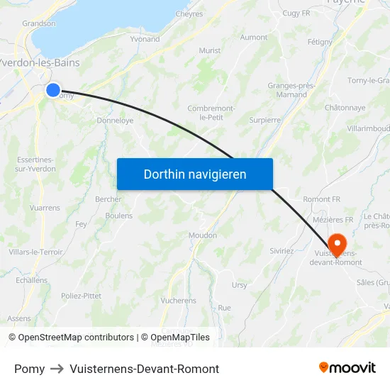 Pomy to Vuisternens-Devant-Romont map