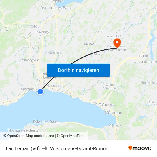 Lac Léman (Vd) to Vuisternens-Devant-Romont map
