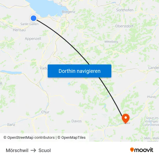Mörschwil to Scuol map