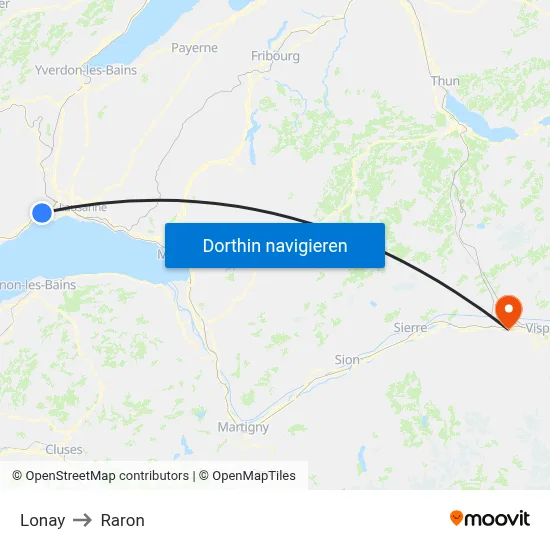 Lonay to Raron map