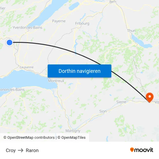 Croy to Raron map