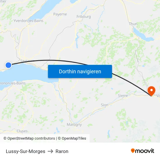 Lussy-Sur-Morges to Raron map