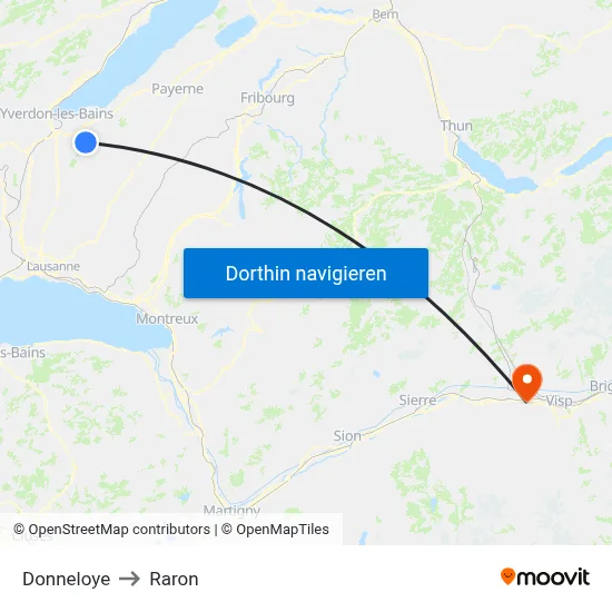Donneloye to Raron map