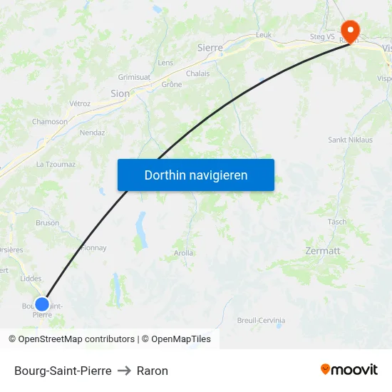 Bourg-Saint-Pierre to Raron map