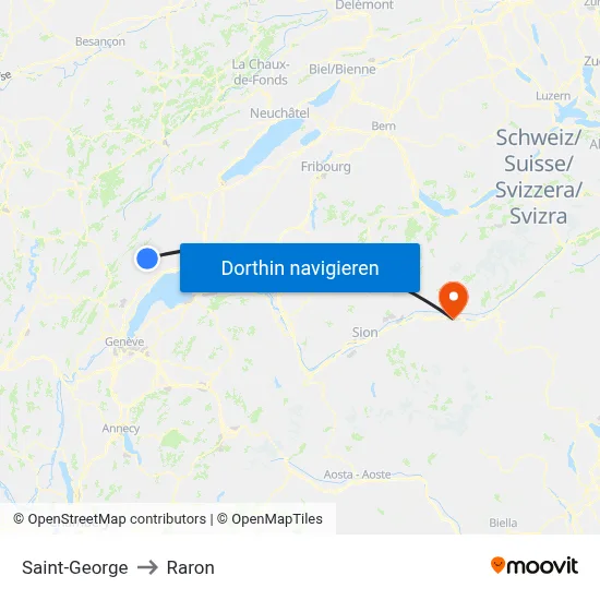 Saint-George to Raron map