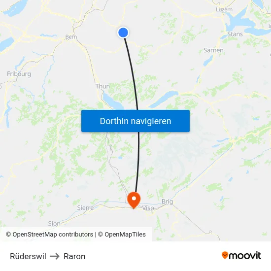 Rüderswil to Raron map