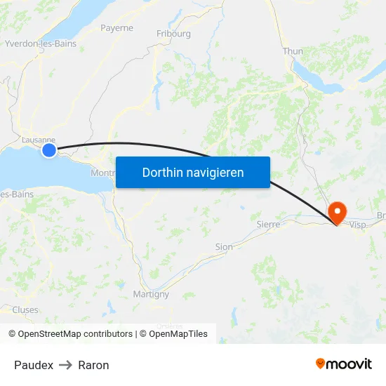 Paudex to Raron map