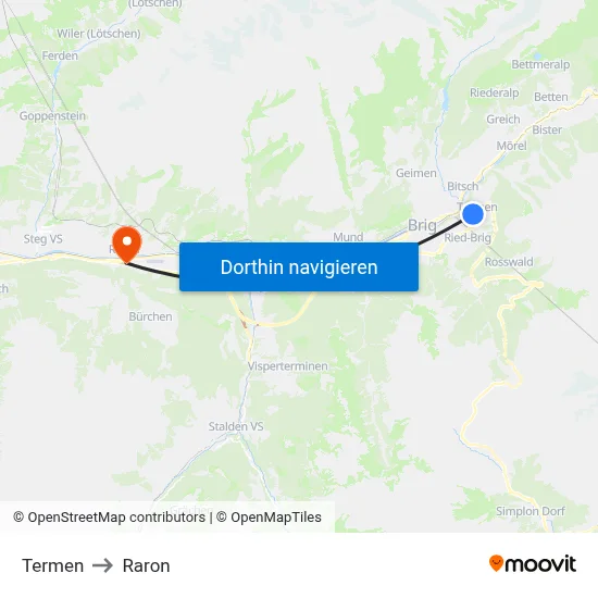 Termen to Raron map