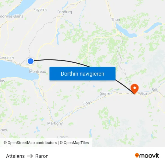 Attalens to Raron map