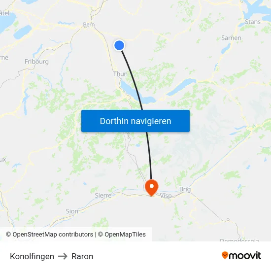Konolfingen to Raron map