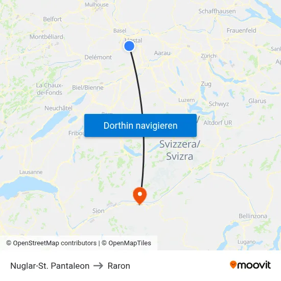 Nuglar-St. Pantaleon to Raron map