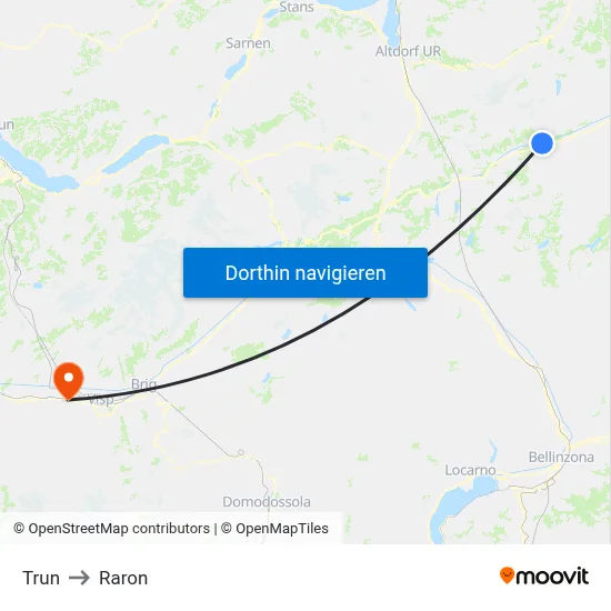 Trun to Raron map