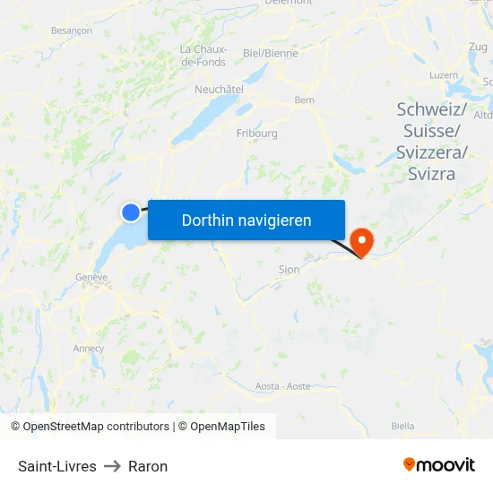 Saint-Livres to Raron map