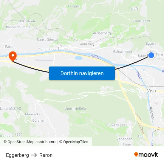 Eggerberg to Raron map