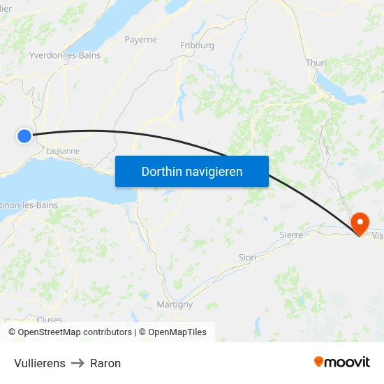 Vullierens to Raron map