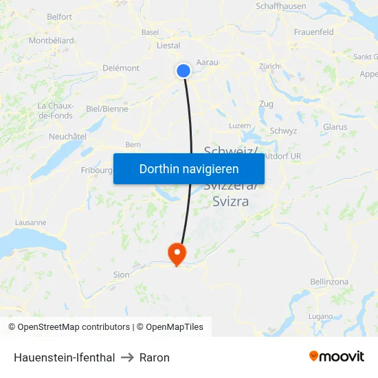 Hauenstein-Ifenthal to Raron map