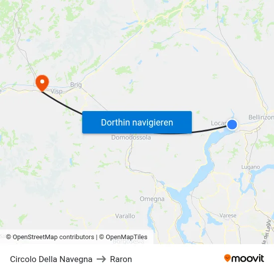 Circolo Della Navegna to Raron map
