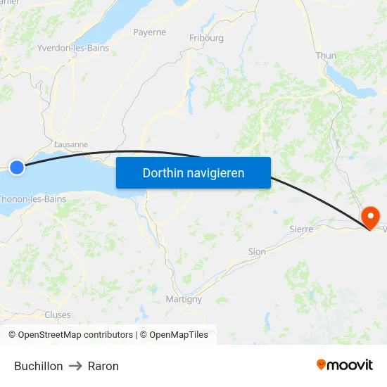 Buchillon to Raron map