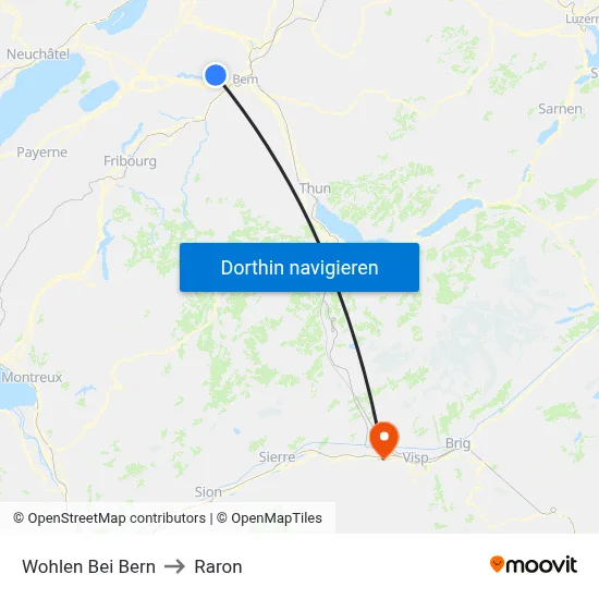 Wohlen Bei Bern to Raron map