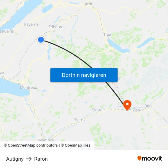 Autigny to Raron map